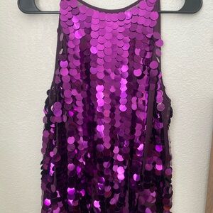 Elegant Purple Sequin Women's Blouse